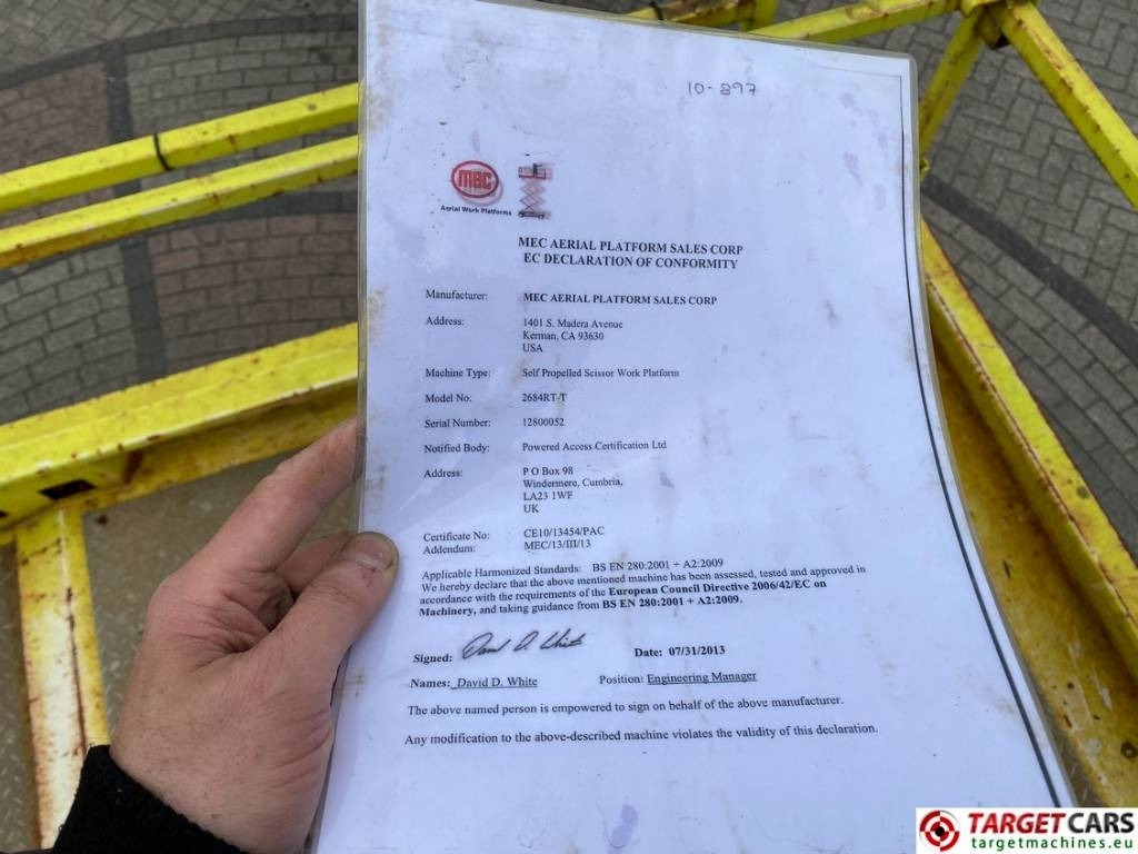 Leasing of MEC 2684RT Diesel 4x4 Scissor Lift Speed-Level 992cm  MEC 2684RT Diesel 4x4 Scissor Lift Speed-Level 992cm: picture 15