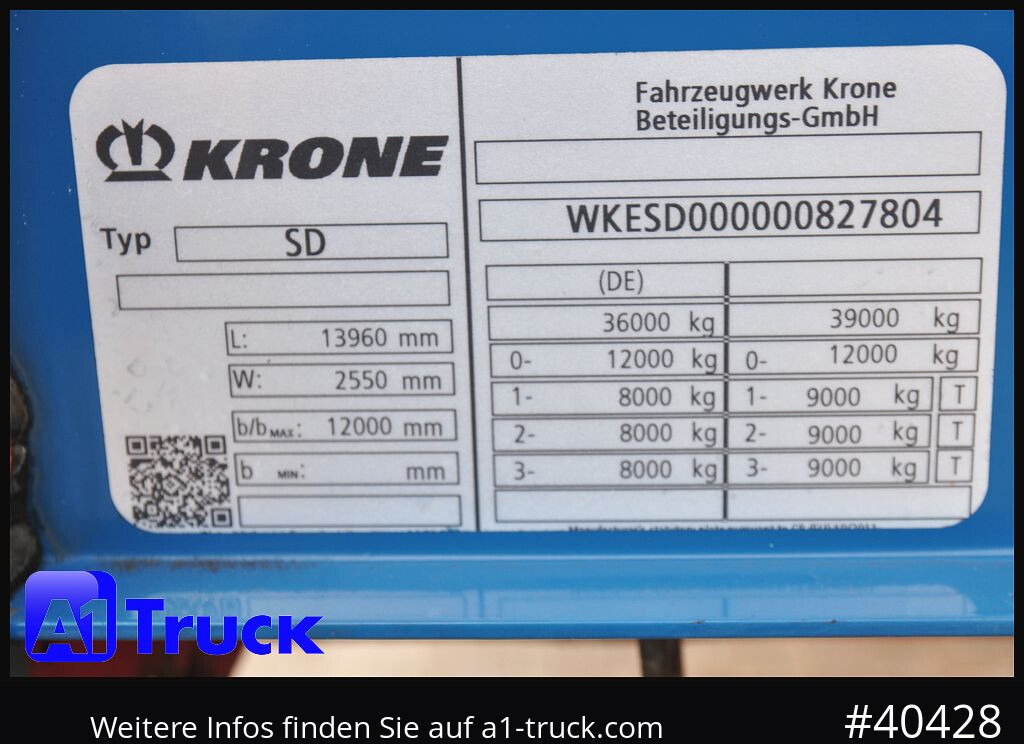 Curtainsider semi-trailer KRONE SD 27, Papier, Staplerhalterung, Bordwand, Lenkachse: picture 8 Curtainsider semi-trailer KRONE SD 27, Papier, Staplerhalterung, Bordwand, Lenkachse: picture 8