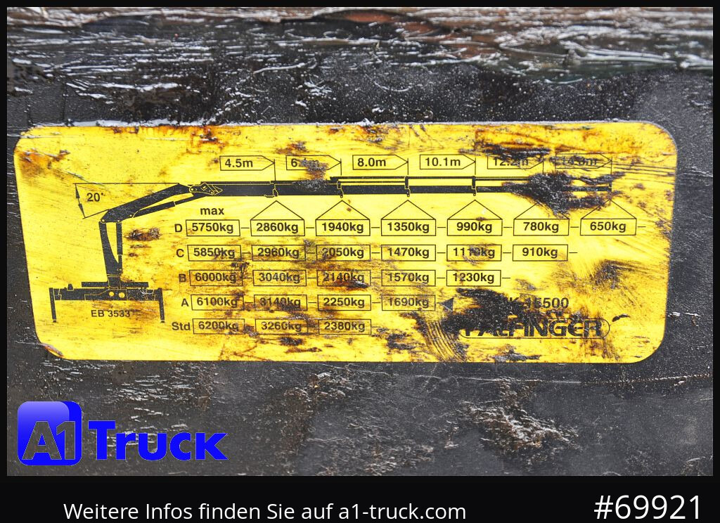 Crane truck, Dropside/ Flatbed truck MAN MAN F 2000 26.464 Intarder Kran PK 15.500 Funk,: picture 15