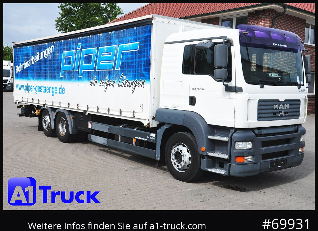 MAN TGA 26.350, Klima, Lenkachse, Ladefläche 9000mm - Curtainsider truck: picture 1 MAN TGA 26.350, Klima, Lenkachse, Ladefläche 9000mm - Curtainsider truck: picture 1