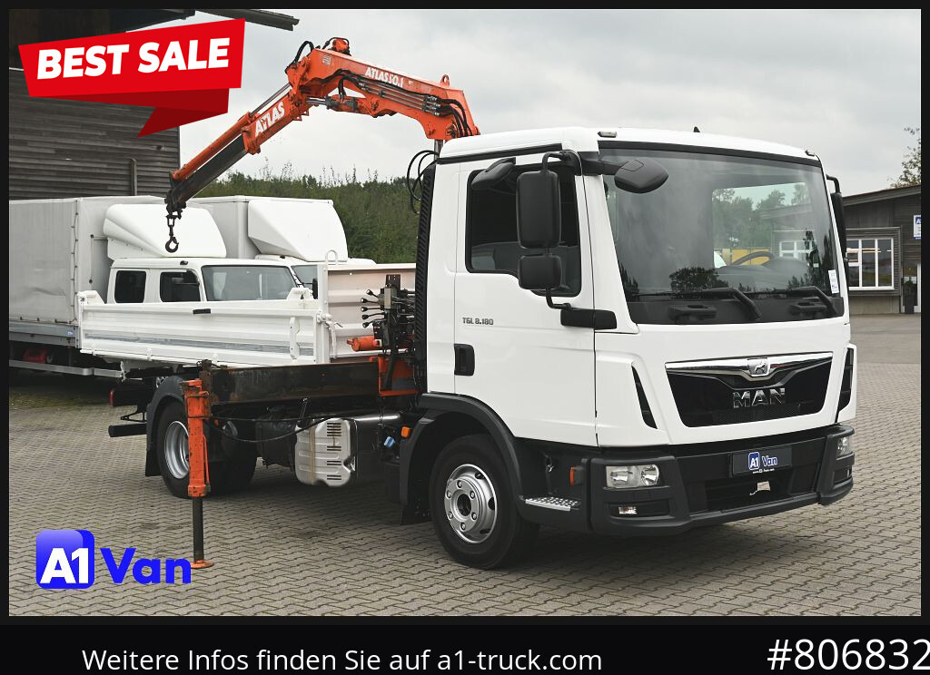 MAN TGL 8.180 Kipper Kran, Meiller, Atlas, AHK - Tipper van: picture 1 MAN TGL 8.180 Kipper Kran, Meiller, Atlas, AHK - Tipper van: picture 1