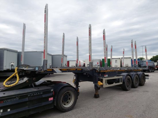 DOLL Holzauflieger H3S-12, Tydraul , Langholz, 2+4 verstellbare Rungenpaare, Langholz, Liftachse, - Timber semi-trailer: picture 1 DOLL Holzauflieger H3S-12, Tydraul , Langholz, 2+4 verstellbare Rungenpaare, Langholz, Liftachse, - Timber semi-trailer: picture 1