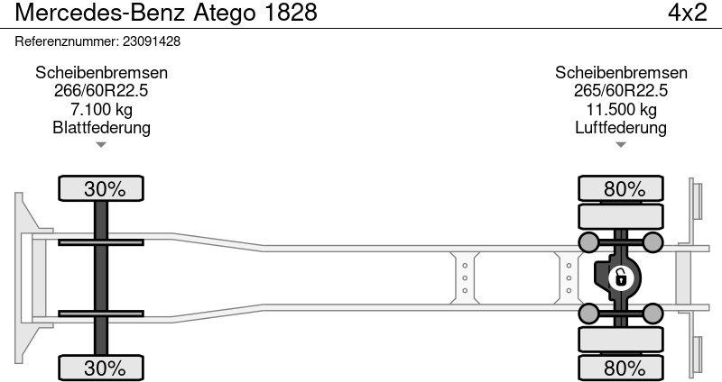 Dropside/ Flatbed truck, Crane truck Mercedes-Benz Atego 1828: picture 16