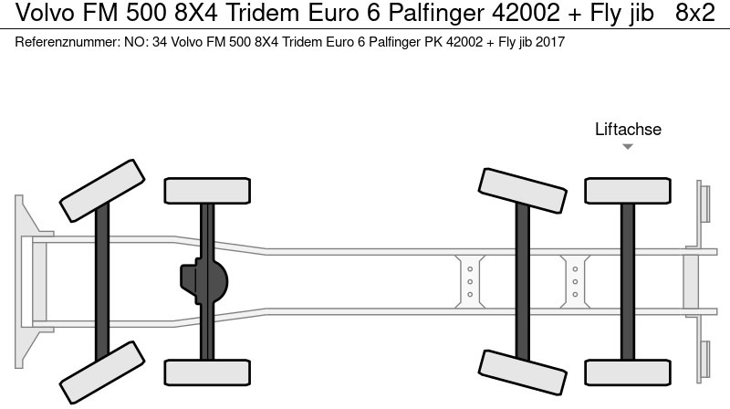 Crane truck Volvo FM 500 8X4 Tridem Euro 6 Palfinger 42002 + Fly jib: picture 12