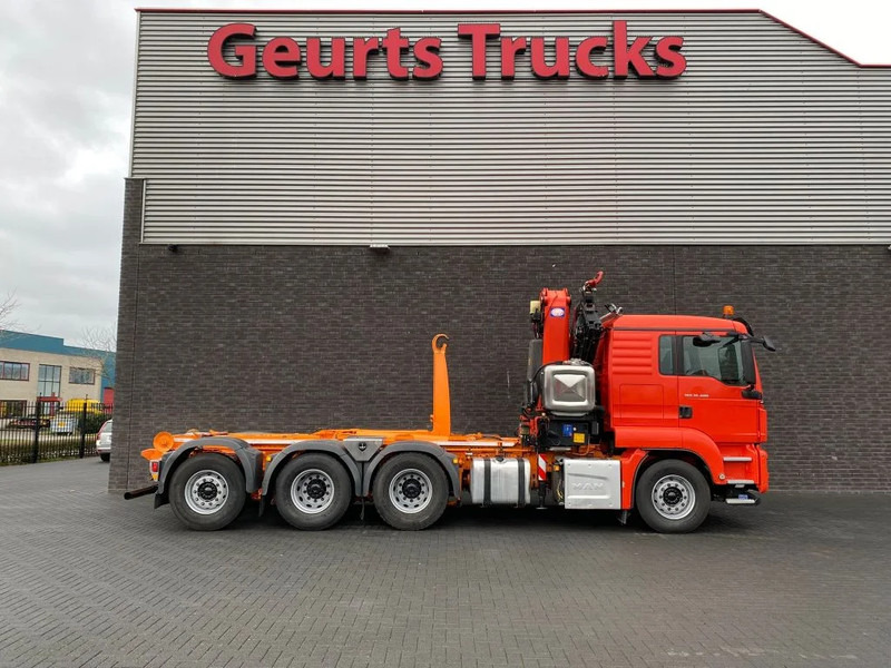 Hook lift truck, Crane truck MAN TGS 35.480 8X4 TRIDEM + 20 TON HAAKARM + HMF 3220-K6 KRAAN/KRAN/CRANE/GRUA: picture 11