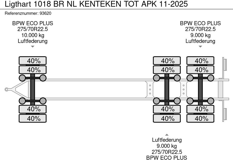 Container transporter/ Swap body trailer Ligthart 1018 BR NL KENTEKEN TOT APK 11-2025: picture 14
