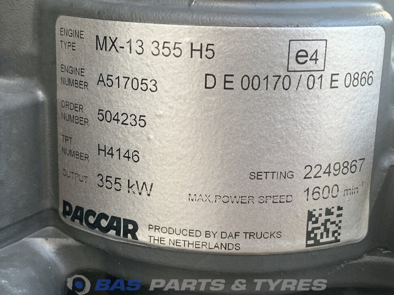 DAF XG Motor DAF MX13 355 H5 0452217 - Engine for Truck: picture 5 DAF XG Motor DAF MX13 355 H5 0452217 - Engine for Truck: picture 5