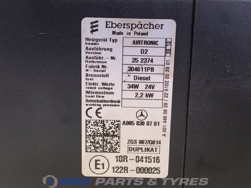 Heating/ Ventilation for Truck Eberspächer: picture 6 Heating/ Ventilation for Truck Eberspächer: picture 6