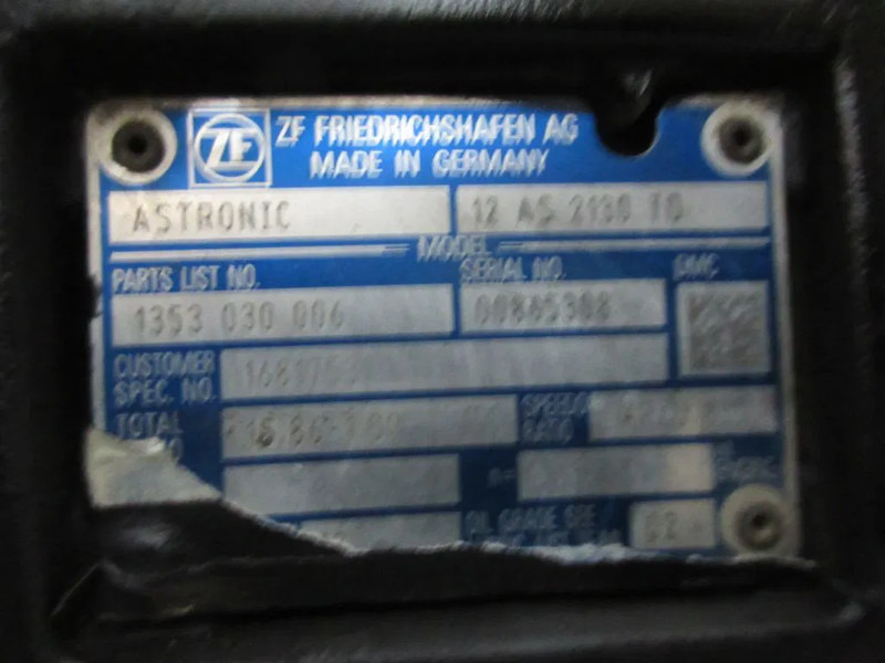 DAF XF106 1681753 / 1817063 / 1681741 TRANSMISSIE 12 AS 2130 TD EURO 5 - Gearbox for Truck: picture 5 DAF XF106 1681753 / 1817063 / 1681741 TRANSMISSIE 12 AS 2130 TD EURO 5 - Gearbox for Truck: picture 5