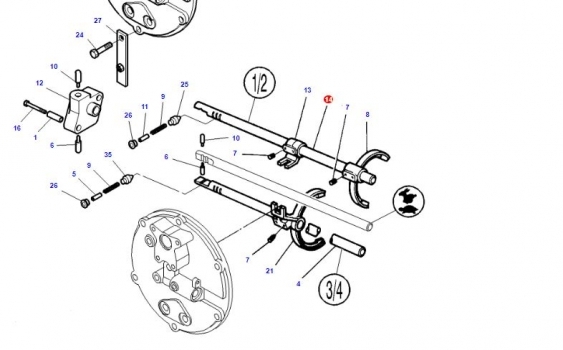 Claas Ares 836 Massey Ferguson 6485, 6490 Dynashift Selector Rod 3385644m1 - Transmission for Farm tractor: picture 2 Claas Ares 836 Massey Ferguson 6485, 6490 Dynashift Selector Rod 3385644m1 - Transmission for Farm tractor: picture 2