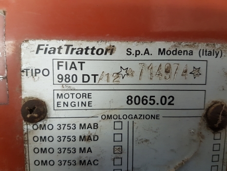 Fiat 980, Fiat 980dt, 680, 680dt, 880dt Instrument Panel 000000 - Cab and interior for Farm tractor: picture 3 Fiat 980, Fiat 980dt, 680, 680dt, 880dt Instrument Panel 000000 - Cab and interior for Farm tractor: picture 3
