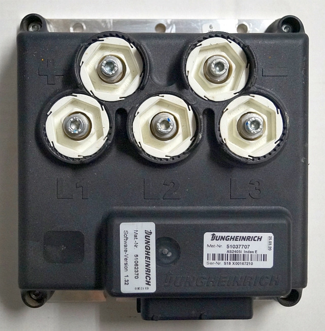 Jungheinrich 51037707 | Rij regeling driving controller AS2405i index E Sw. 1,31 - ECU for Material handling equipment: picture 1 Jungheinrich 51037707 | Rij regeling driving controller AS2405i index E Sw. 1,31 - ECU for Material handling equipment: picture 1