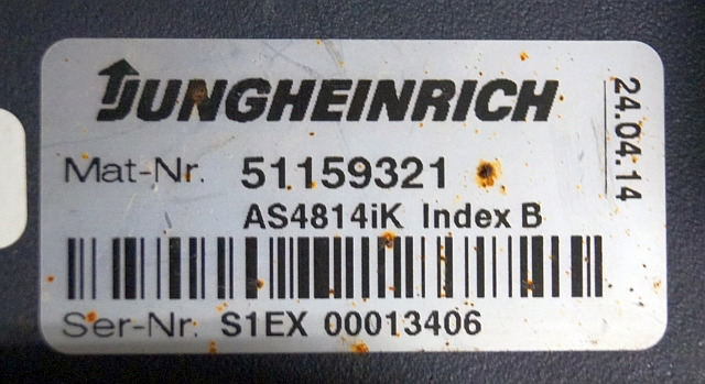 Jungheinrich 51159321 | Rij/hef regeling drive/lifting controller AS4814Ik Index - ECU for Material handling equipment: picture 4 Jungheinrich 51159321 | Rij/hef regeling drive/lifting controller AS4814Ik Index - ECU for Material handling equipment: picture 4