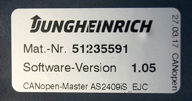 Jungheinrich 51206665 | Rij/hef regeling Drive/lift controller AS2409 i S Index - ECU for Material handling equipment: picture 3 Jungheinrich 51206665 | Rij/hef regeling Drive/lift controller AS2409 i S Index - ECU for Material handling equipment: picture 3