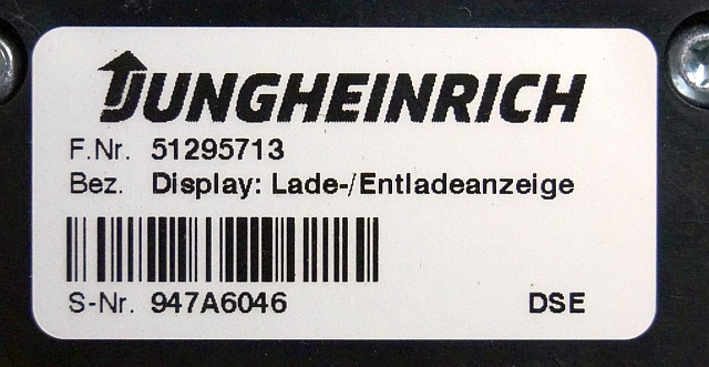 Jungheinrich 51295713 | Battery indicator sn. 947A6046 - Dashboard for Material handling equipment: picture 3 Jungheinrich 51295713 | Battery indicator sn. 947A6046 - Dashboard for Material handling equipment: picture 3