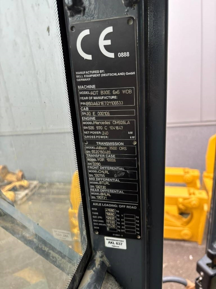 Bell B 30 E (New tyres / Under Preparation) - Articulated dumper: picture 2 Bell B 30 E (New tyres / Under Preparation) - Articulated dumper: picture 2