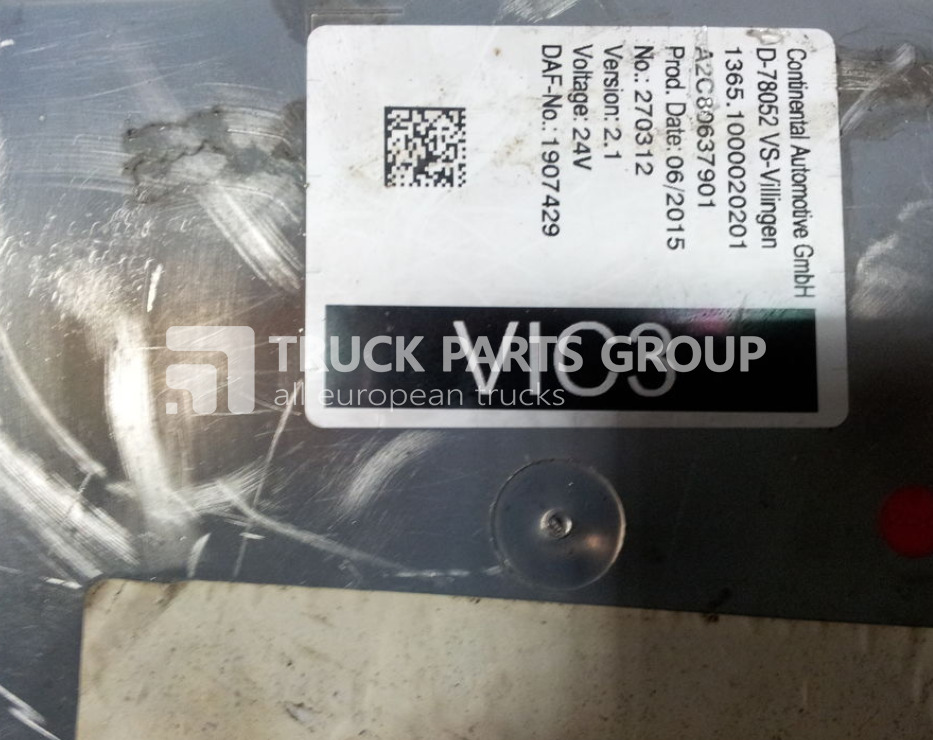 DAF 105 XF, EURO5, EURO6 VIC3 control unit, Version 2.1, 24V, 190742 control unit - ECU for Truck: picture 1 DAF 105 XF, EURO5, EURO6 VIC3 control unit, Version 2.1, 24V, 190742 control unit - ECU for Truck: picture 1