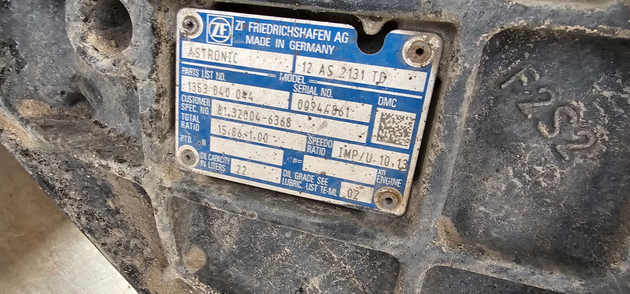 MAN MAN TGX / TGS EURO6 emission gearbox, transmission with intarder3, retarder unit 12AS2131IT, 6093060056, 1353040044, 81320046368, 81320046388, 81320046265, 81320049368, 81307169111, 81307166111, 81322 - Spare parts: picture 4 MAN MAN TGX / TGS EURO6 emission gearbox, transmission with intarder3, retarder unit 12AS2131IT, 6093060056, 1353040044, 81320046368, 81320046388, 81320046265, 81320049368, 81307169111, 81307166111, 81322 - Spare parts: picture 4