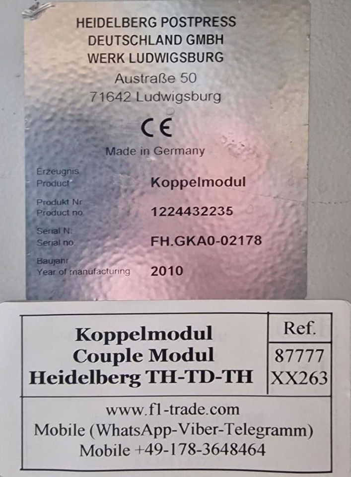 Printing machinery Heidelberg TH-TD-TH: picture 6