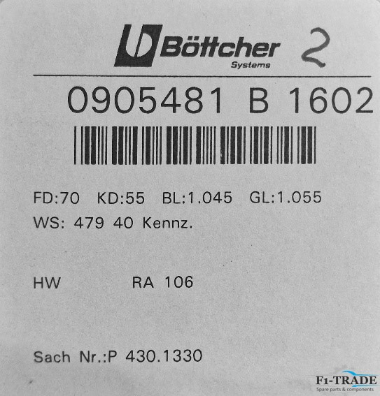 Böttcher KBA RA 106 - Spare parts for Printing machinery: picture 1 Böttcher KBA RA 106 - Spare parts for Printing machinery: picture 1