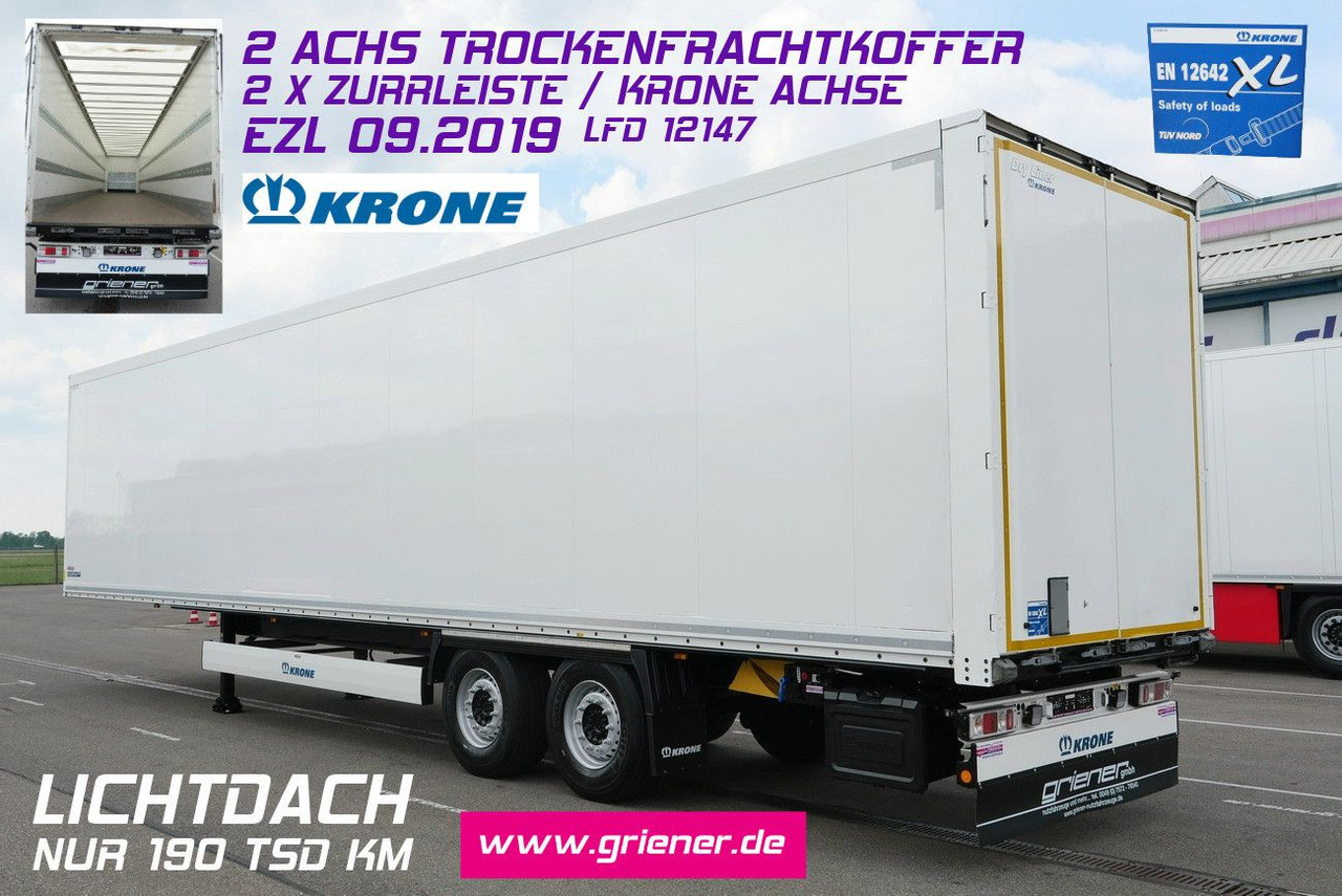 Krone SZK 18/ LICHTDACH / ZURRLEISTE nur 190 tsd km - Closed box semi-trailer: picture 1 Krone SZK 18/ LICHTDACH / ZURRLEISTE nur 190 tsd km - Closed box semi-trailer: picture 1