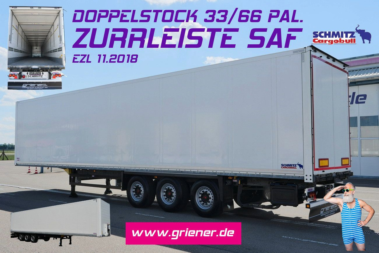 Schmitz Cargobull SKO 24/DOPPELSTOCK/ZURRLEISTE /nur 39 tsd km - Closed box semi-trailer: picture 1 Schmitz Cargobull SKO 24/DOPPELSTOCK/ZURRLEISTE /nur 39 tsd km - Closed box semi-trailer: picture 1
