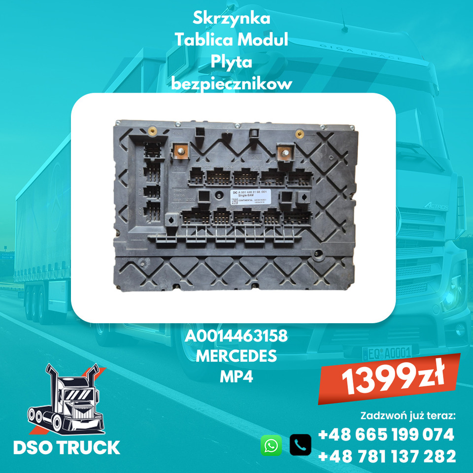 Skrzynka Tablica Modul Plyta bezpiecznikow A0014463158 A0014463558 A0014463658 M MERCEDES MP4 - Spare parts: picture 1 Skrzynka Tablica Modul Plyta bezpiecznikow A0014463158 A0014463558 A0014463658 M MERCEDES MP4 - Spare parts: picture 1