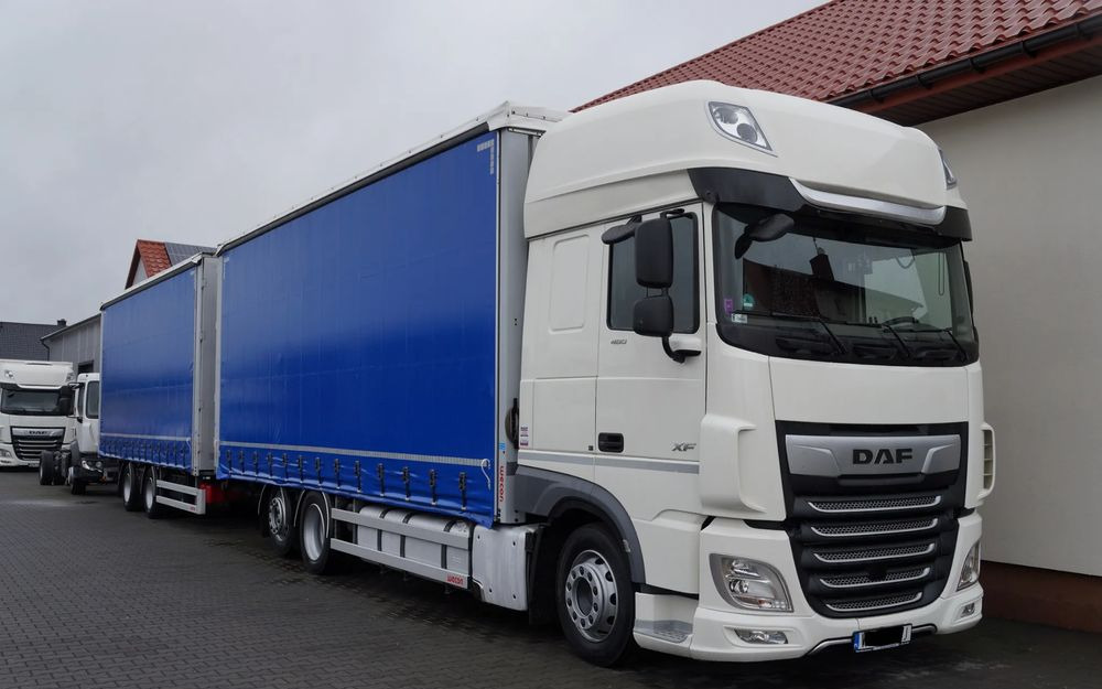 DAF XF 480 EURO 6 ZESTAW TANDEM PRZEJAZDOWY 120 M3 7,7 M + 7,7 M WECON - Curtainsider truck: picture 1 DAF XF 480 EURO 6 ZESTAW TANDEM PRZEJAZDOWY 120 M3 7,7 M + 7,7 M WECON - Curtainsider truck: picture 1