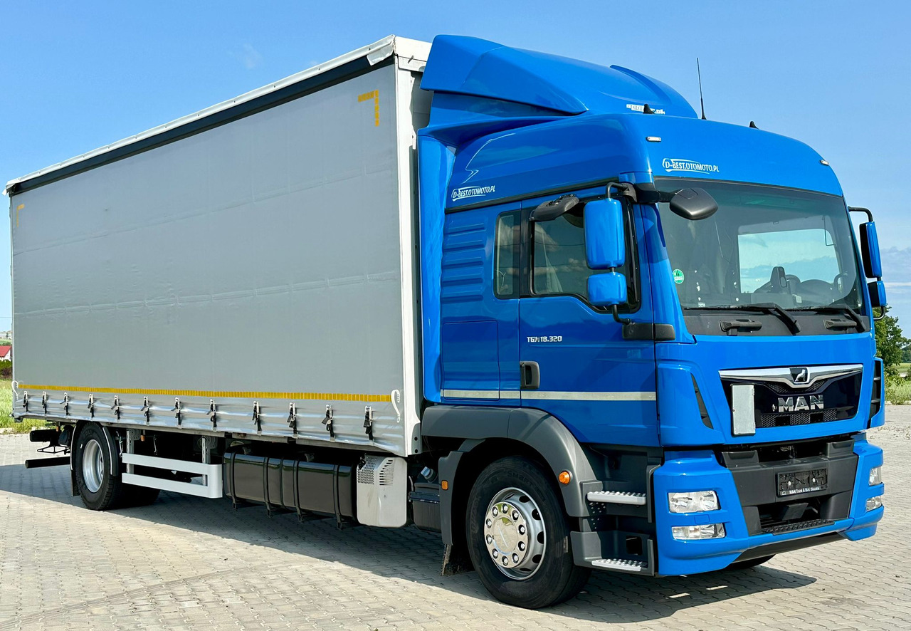 MAN TGM 18.320 / FIRANKA / 20 EUROPALET / 8.3 M DŁUGOŚCI / AUTOMAT / SYPIALKA / 2018 ROK / 9 809 KG ŁADOWNOŚCI - Curtainsider truck: picture 1 MAN TGM 18.320 / FIRANKA / 20 EUROPALET / 8.3 M DŁUGOŚCI / AUTOMAT / SYPIALKA / 2018 ROK / 9 809 KG ŁADOWNOŚCI - Curtainsider truck: picture 1