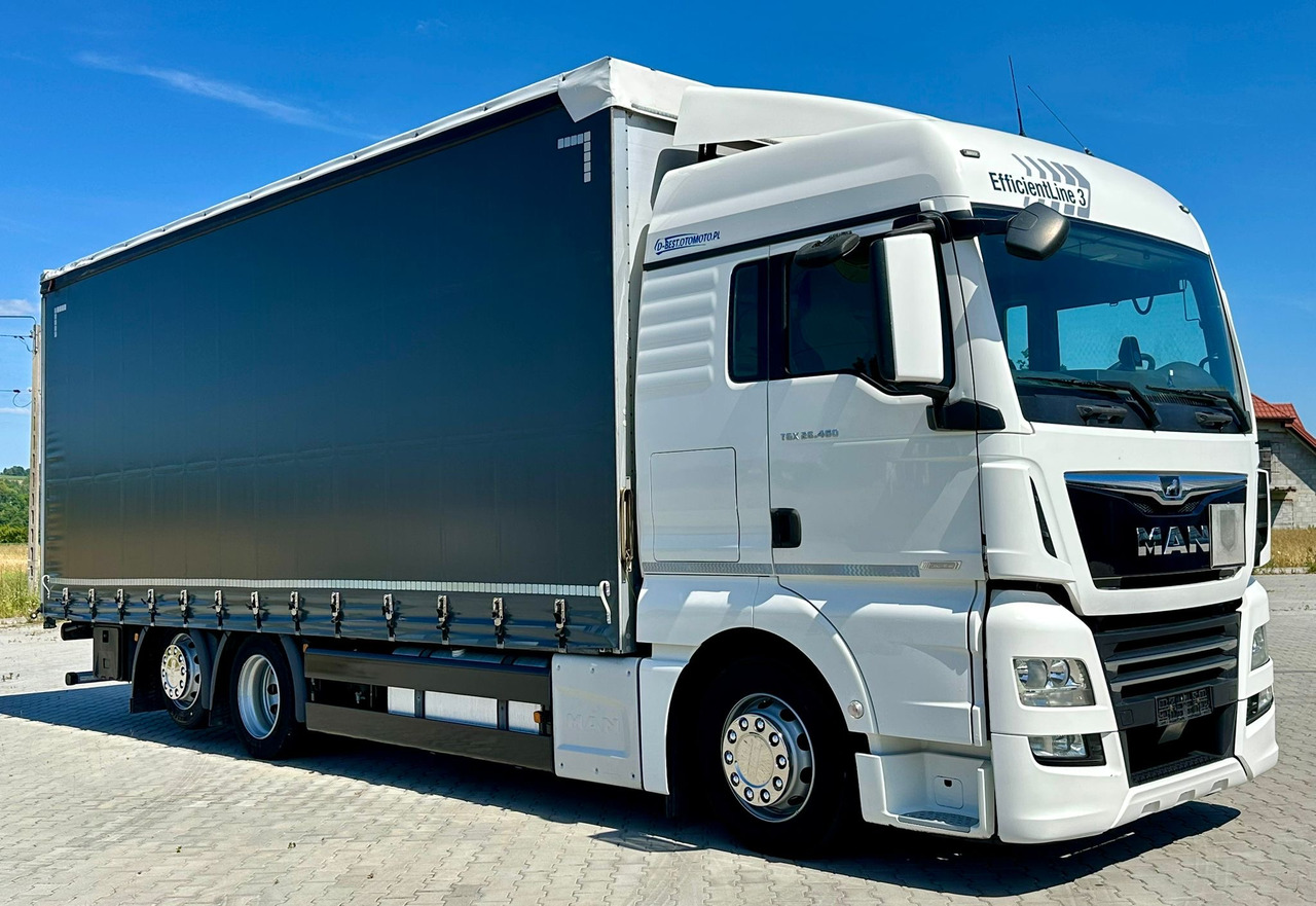 MAN TGX 26.460 / FIRANKA / 19 EUROPALET / 7.75 M / 6X2 / OŚ PODNOSZONA / AU - Curtainsider truck: picture 1 MAN TGX 26.460 / FIRANKA / 19 EUROPALET / 7.75 M / 6X2 / OŚ PODNOSZONA / AU - Curtainsider truck: picture 1