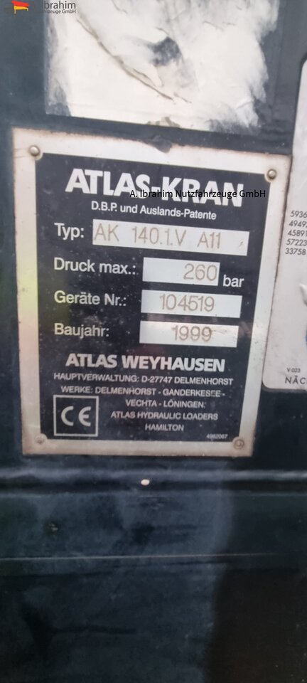 Atlas AK 140.1 V A11 Atlas Ladekran - Loader crane: picture 4 Atlas AK 140.1 V A11 Atlas Ladekran - Loader crane: picture 4