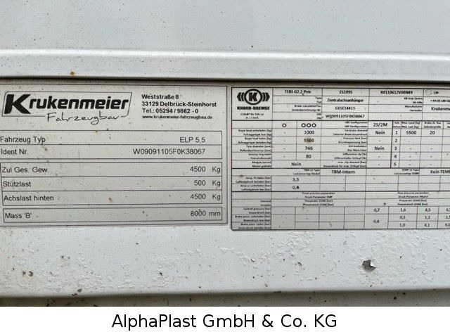 Krukenmeier Schiebeplane 1-Achs Hänger - Curtainsider trailer: picture 5 Krukenmeier Schiebeplane 1-Achs Hänger - Curtainsider trailer: picture 5