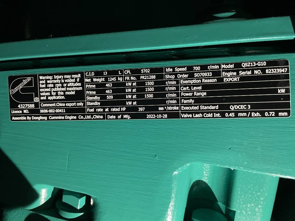 Leasing of Cummins C550D5 - 550 kVA Generator - DPX-18522  Cummins C550D5 - 550 kVA Generator - DPX-18522: picture 14