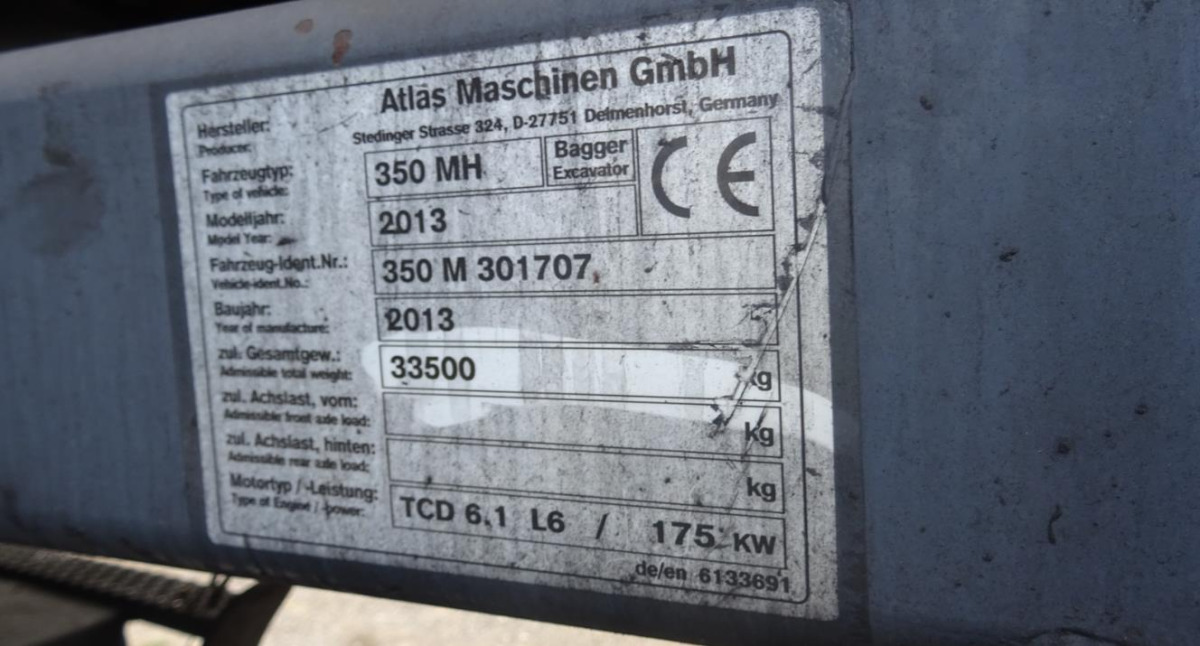 Maszyna przeładunkowa ATLAS 350MH - 2013/2018 - 166kW - 15,9m zasięgu - Waste/ Industry handler: picture 4 Maszyna przeładunkowa ATLAS 350MH - 2013/2018 - 166kW - 15,9m zasięgu - Waste/ Industry handler: picture 4