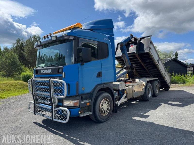 2001 Scania R 164GB 6X2NA 480 / krokbil med flak og uttak for kran - Hook lift truck: picture 1 2001 Scania R 164GB 6X2NA 480 / krokbil med flak og uttak for kran - Hook lift truck: picture 1