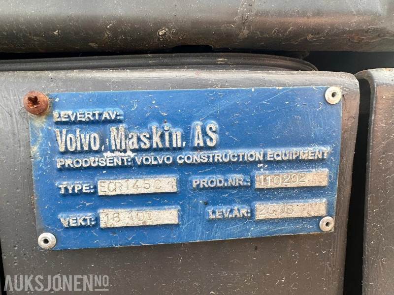 2008 Volvo ECR145C - Engcon tiltrotator - Puss og graveskuff. - Excavator: picture 5 2008 Volvo ECR145C - Engcon tiltrotator - Puss og graveskuff. - Excavator: picture 5