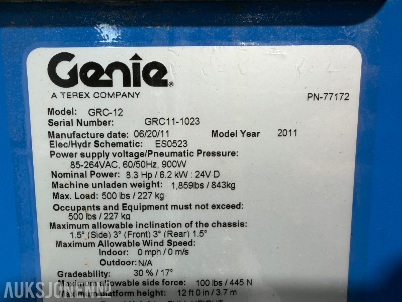 Aerial platform 2011 GRC 12 - 5,5m mastelift: picture 17