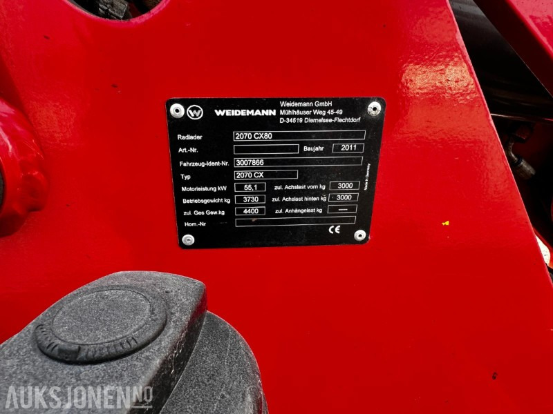 Leasing of  2011 Weidemann WM 2070 CX 80 hjullaster med utstyr 2011 Weidemann WM 2070 CX 80 hjullaster med utstyr: picture 22