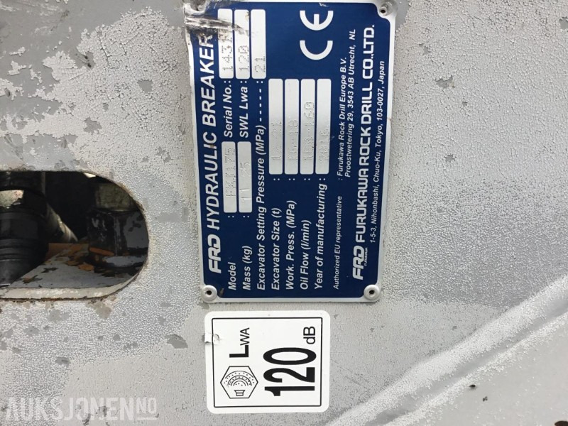 2016 FXJ 175 Furukawa pigghammer / 60 feste. - Hydraulic hammer: picture 4 2016 FXJ 175 Furukawa pigghammer / 60 feste. - Hydraulic hammer: picture 4