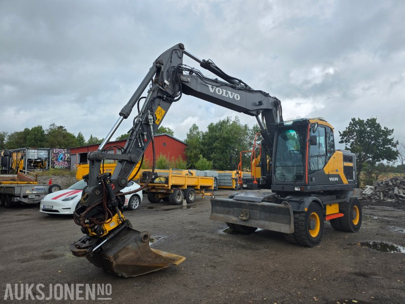 2017 Volvo EW160E Hjulgraver 18 tonn - Engon tiltrotator - Pusseskuff - Graveskuff - Sentralsmøring - Tillegshydraulikk - Excavator: picture 1 2017 Volvo EW160E Hjulgraver 18 tonn - Engon tiltrotator - Pusseskuff - Graveskuff - Sentralsmøring - Tillegshydraulikk - Excavator: picture 1