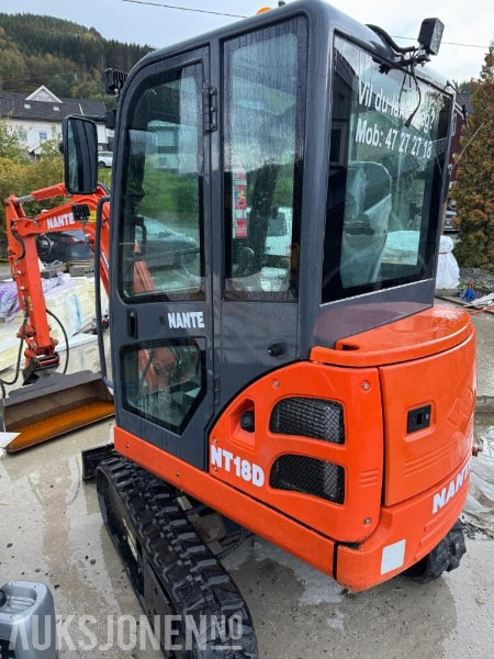 2019 Nante 18DR MVA-fri minigraver med Hyd pusseskuff og graveskuff - Kun 445 timer - Mini excavator: picture 3 2019 Nante 18DR MVA-fri minigraver med Hyd pusseskuff og graveskuff - Kun 445 timer - Mini excavator: picture 3