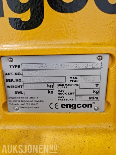2022 Engcon EC233PS-QSM70-QS70-DC2 med ePS - Attachment for Construction machinery: picture 4 2022 Engcon EC233PS-QSM70-QS70-DC2 med ePS - Attachment for Construction machinery: picture 4