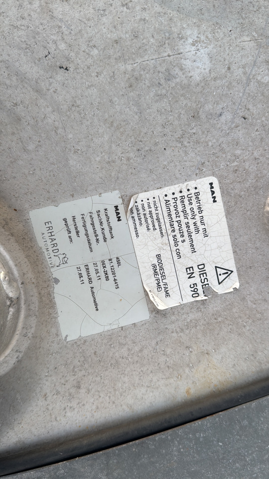 REZERVOR MAN 450 L MAN TGX truck - Fuel tank for Truck: picture 3 REZERVOR MAN 450 L MAN TGX truck - Fuel tank for Truck: picture 3