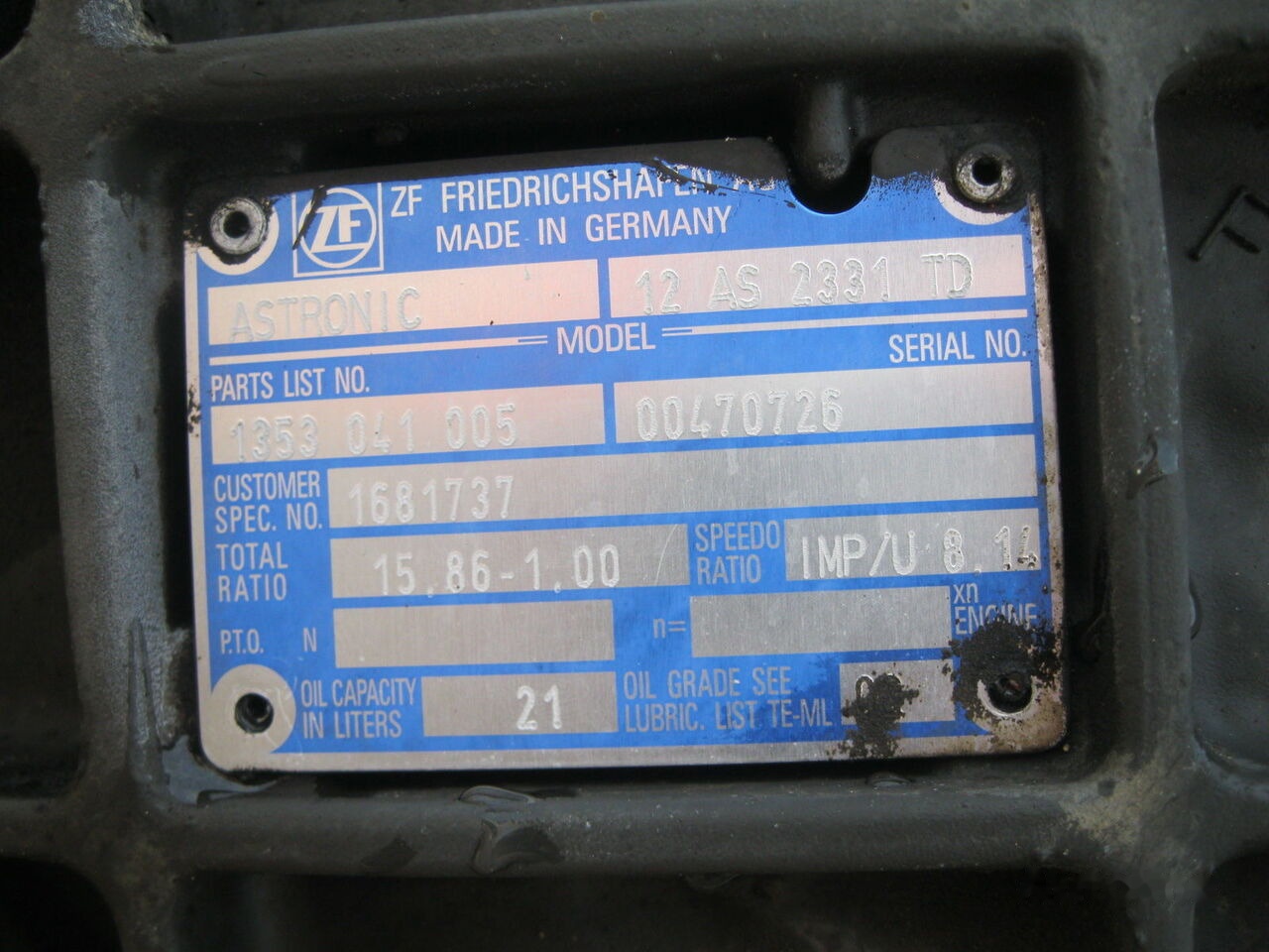 DAF 12AS2331 TD   DAF XF 105 - Gearbox for Truck: picture 2 DAF 12AS2331 TD   DAF XF 105 - Gearbox for Truck: picture 2