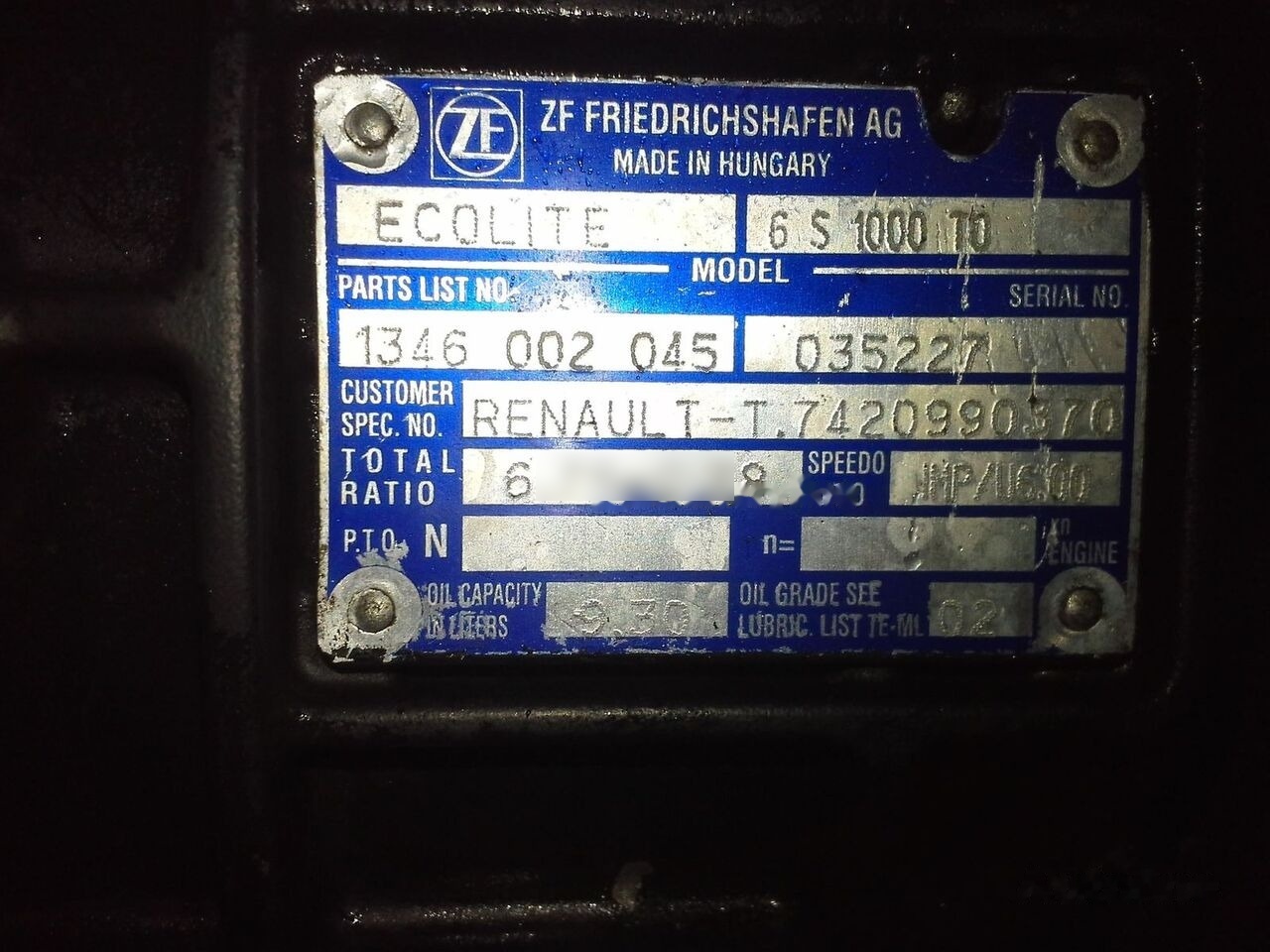 ZF 6S1000T0 Renault - Gearbox for Truck: picture 2 ZF 6S1000T0 Renault - Gearbox for Truck: picture 2