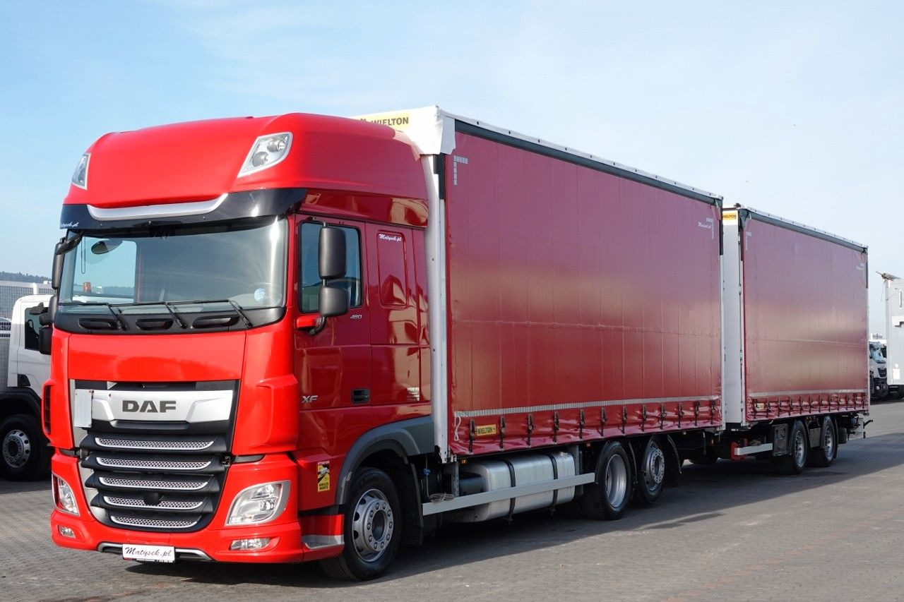 DAF XF 480 / ZESTAW TANDEM / 120 M3 / PRZEJAZDOWY / - Curtainsider truck, Curtainsider trailer: picture 2 DAF XF 480 / ZESTAW TANDEM / 120 M3 / PRZEJAZDOWY / - Curtainsider truck, Curtainsider trailer: picture 2