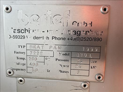 Berief Bratt pan Bratt pan - Food processing equipment: picture 5 Berief Bratt pan Bratt pan - Food processing equipment: picture 5