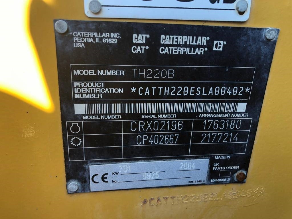 CAT TH 220 B FOR PARTS - Telescopic handler: picture 3 CAT TH 220 B FOR PARTS - Telescopic handler: picture 3