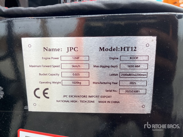 2025 JPC HT12 (Unused) Mini Excavator: <6.6t - Mini excavator: picture 2 2025 JPC HT12 (Unused) Mini Excavator: <6.6t - Mini excavator: picture 2