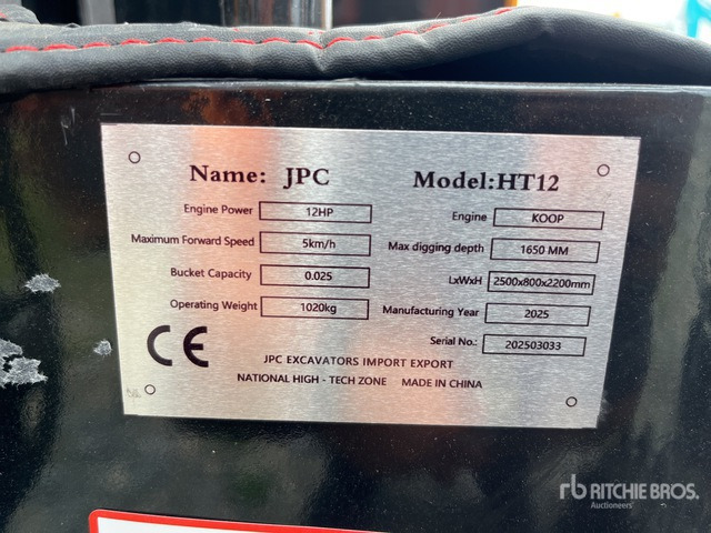 2025 JPC HT12 (Unused) Mini Excavator: <6.6t - Mini excavator: picture 2 2025 JPC HT12 (Unused) Mini Excavator: <6.6t - Mini excavator: picture 2